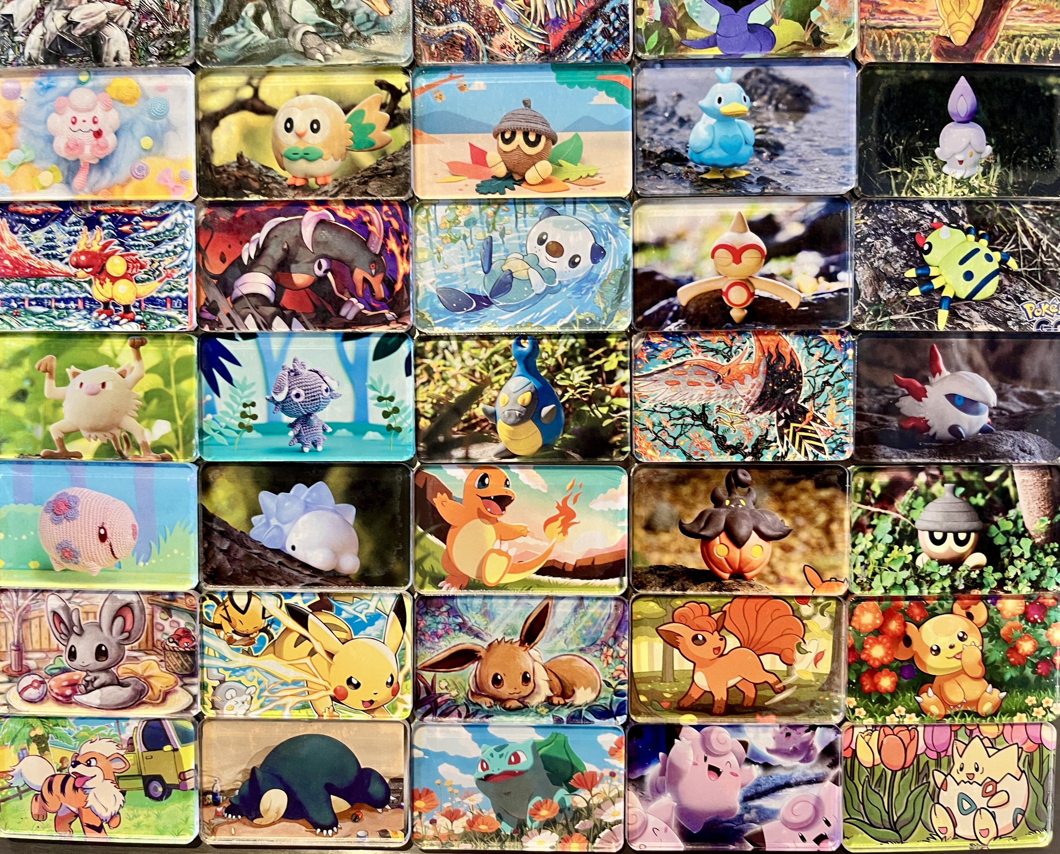 Upcycled trading card magnets